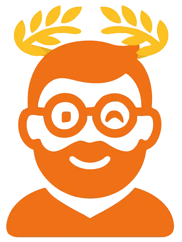 Icône seule du papa barbu, souriant et avec des lunettes, emblème de la marque.