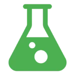 Icône de fiole de laboratoire pour illustrer le test de produits par Meilleur Papa du Monde.